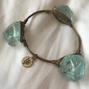Bourbon and Boweties Aqua Crystal/Stone Bracelet